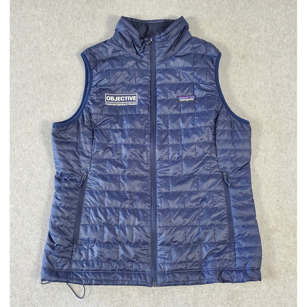Patagonia Nano Puff Vest Womens XL Navy Blue Puffer Primaloft Insulated Full Zip